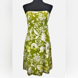 Ann Taylor silk blend Green and White Dress